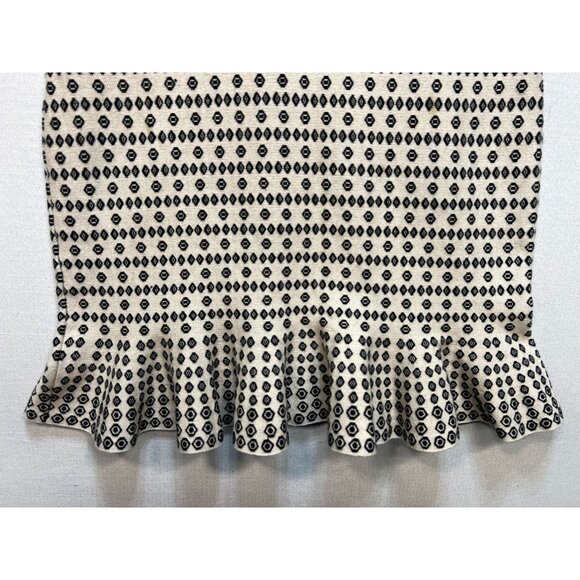 Just Taylor Women's Fitted Midi Sweater Dress Knit Ruffle Hem Size XL Beige Geo - Picture 7 of 12